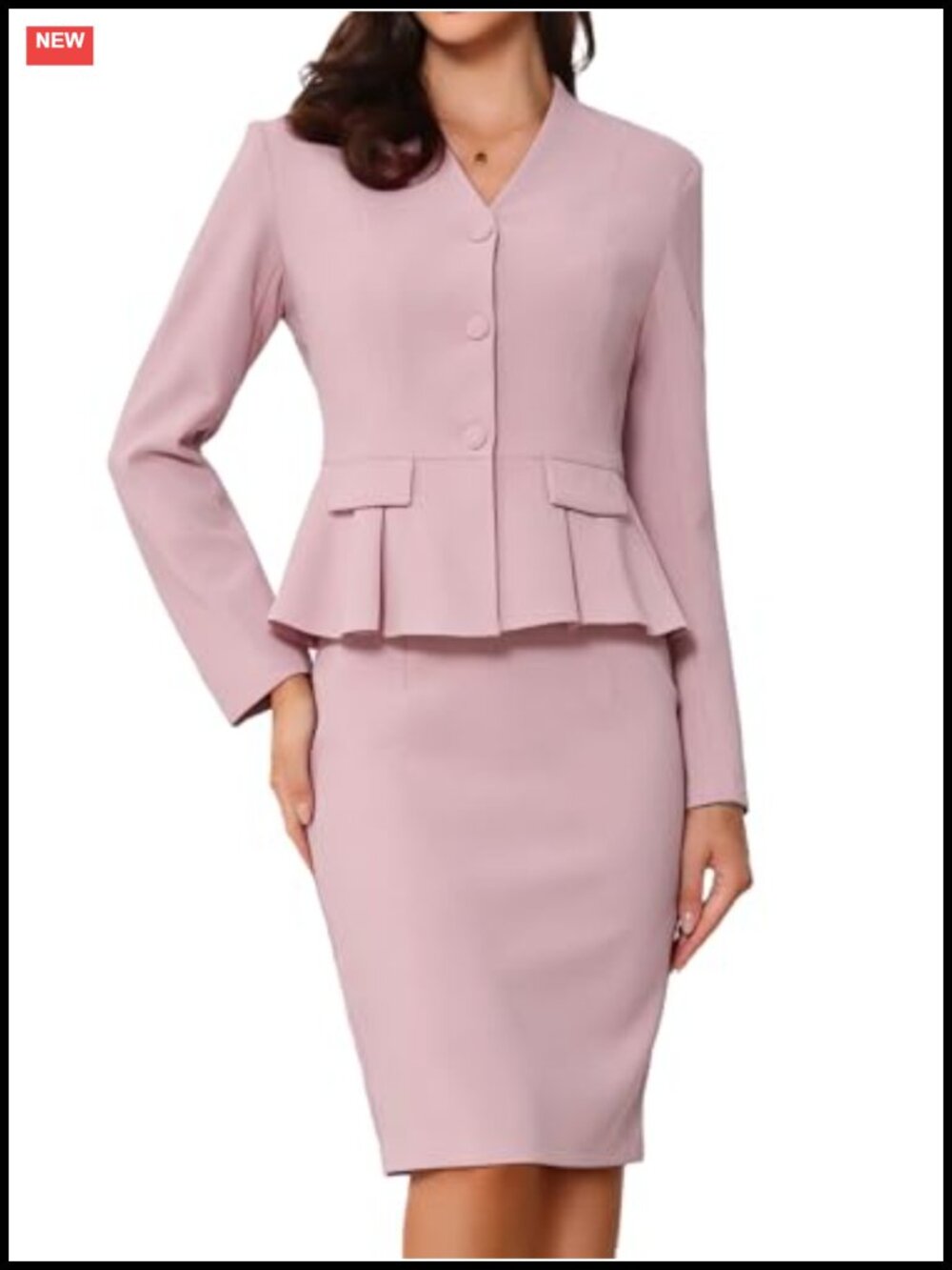 Women's 2 Piece Skirt Suit Set Business Formal Office Wear Blazer Pencil Skirt